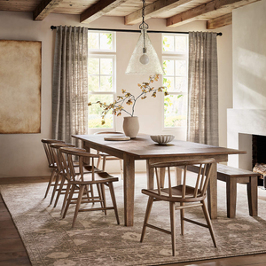 Basque 82" Weathered Light Brown Solid Wood Dining Table