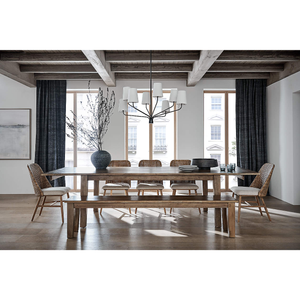 Basque 82" Weathered Light Brown Solid Wood Dining Table
